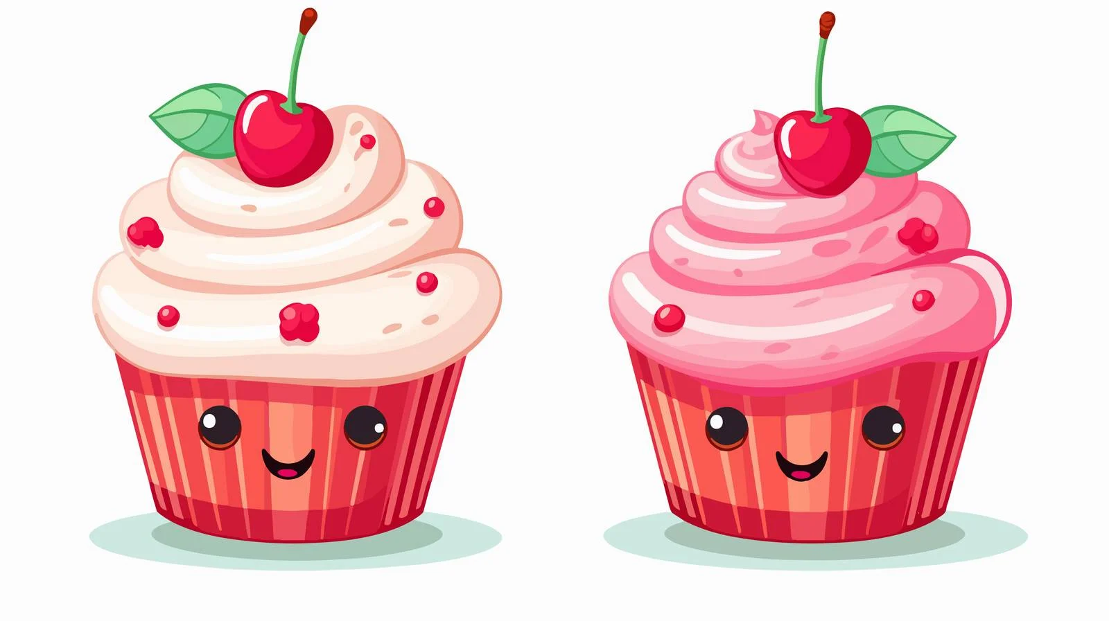 Adorable Kawaii Cupcake Illustration — free download from Dotvec