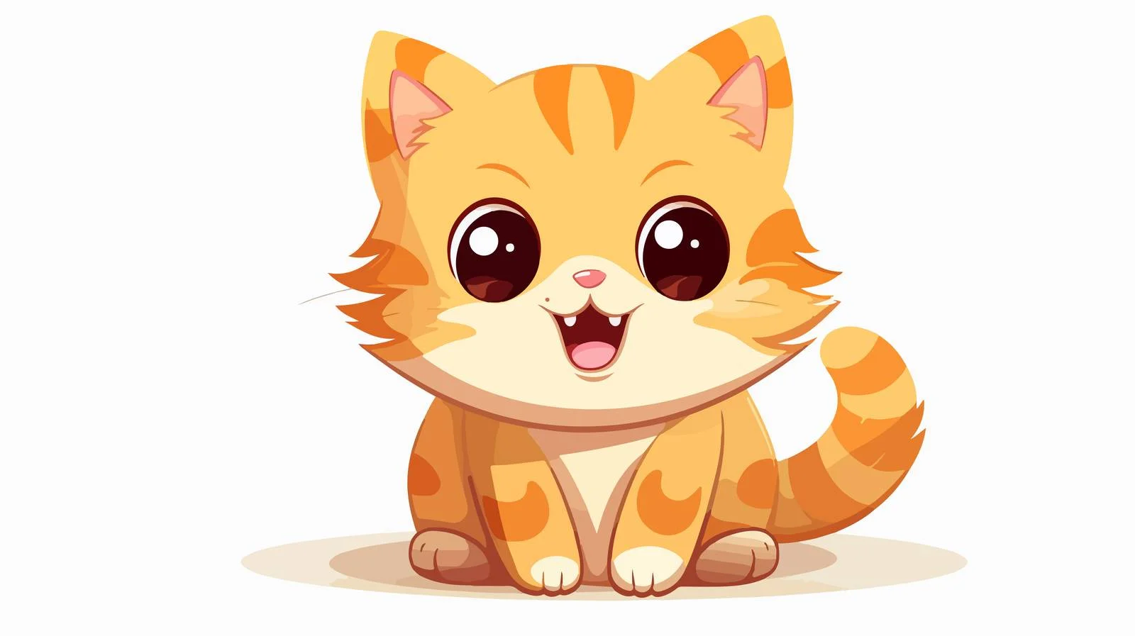 Adorable Kawaii Cat Cartoon Illustration — free download from Dotvec