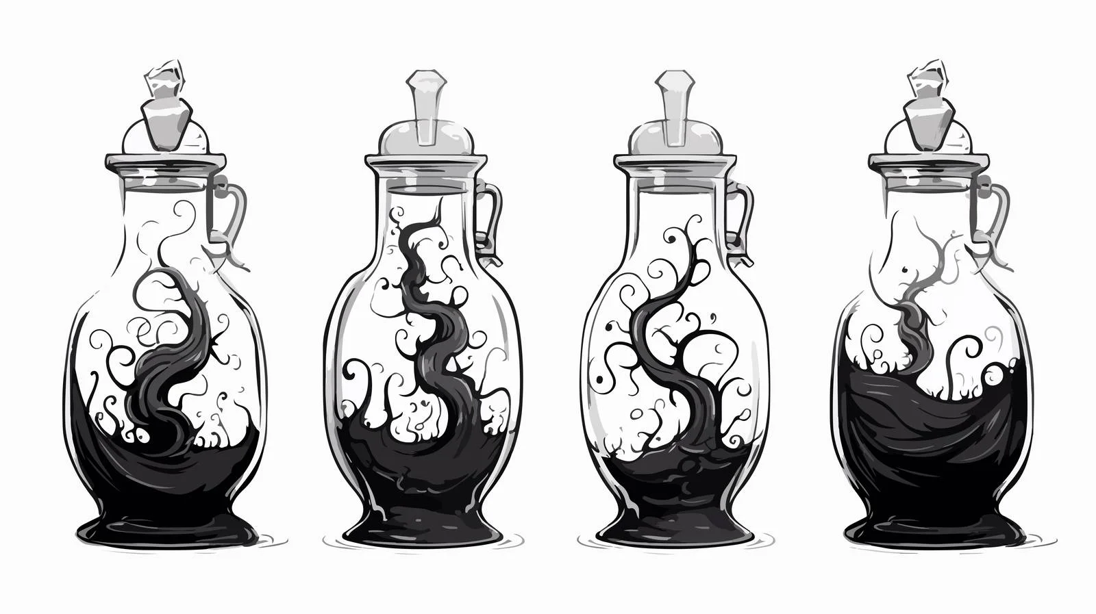 Cartoon Ink Bottle Illustration — free download from Dotvec
