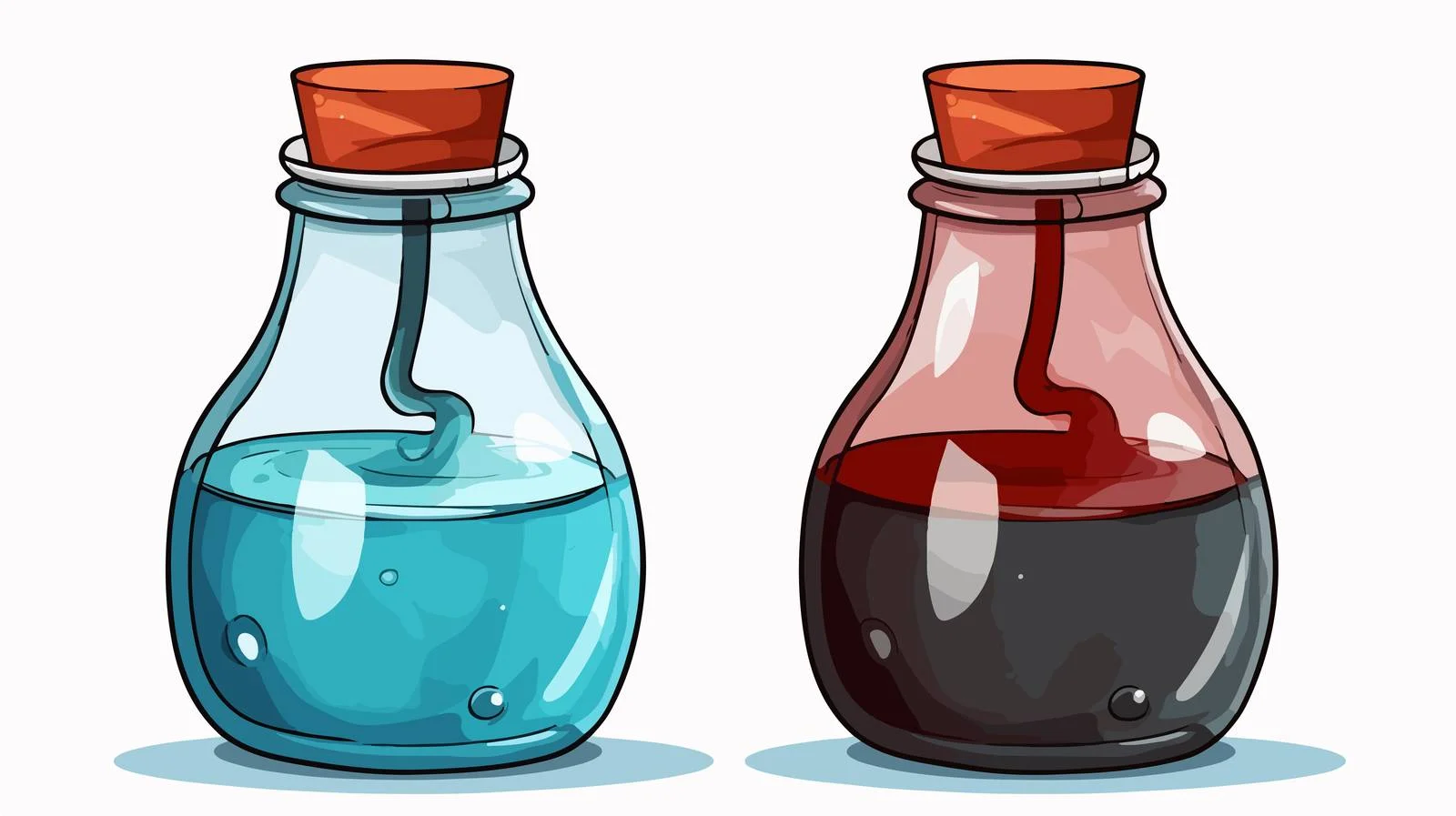 Cartoon Ink Bottle Illustration — free download from Dotvec