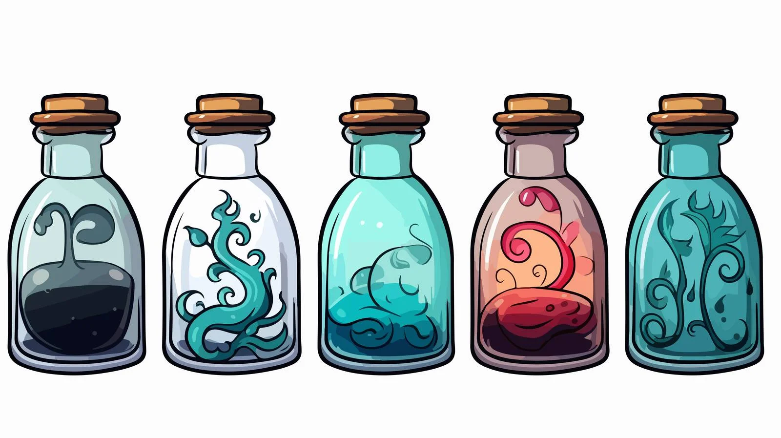 Cartoon Ink Bottle Illustration — free download from Dotvec