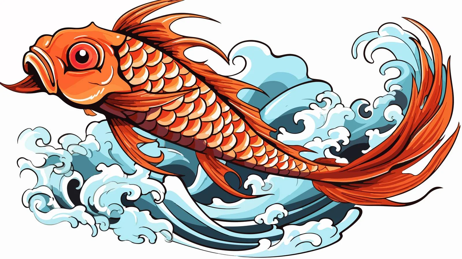 Japanese Fish Tattoo Illustration — free download from Dotvec