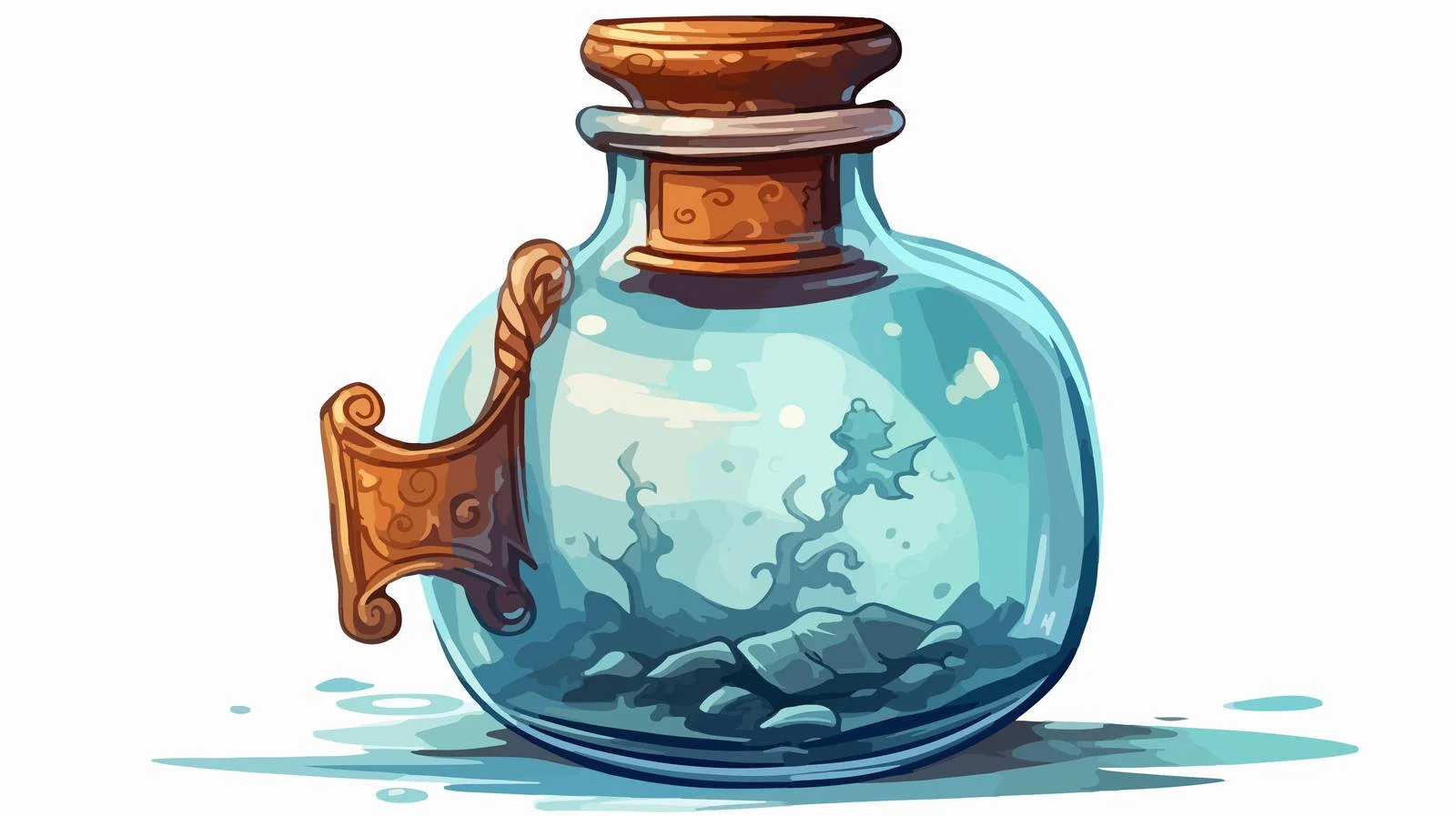 Whimsical Message in a Bottle Illustration — free download from Dotvec