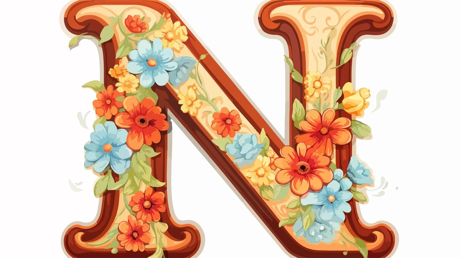 Cartoon Letter N Vector Illustration — free download from Dotvec