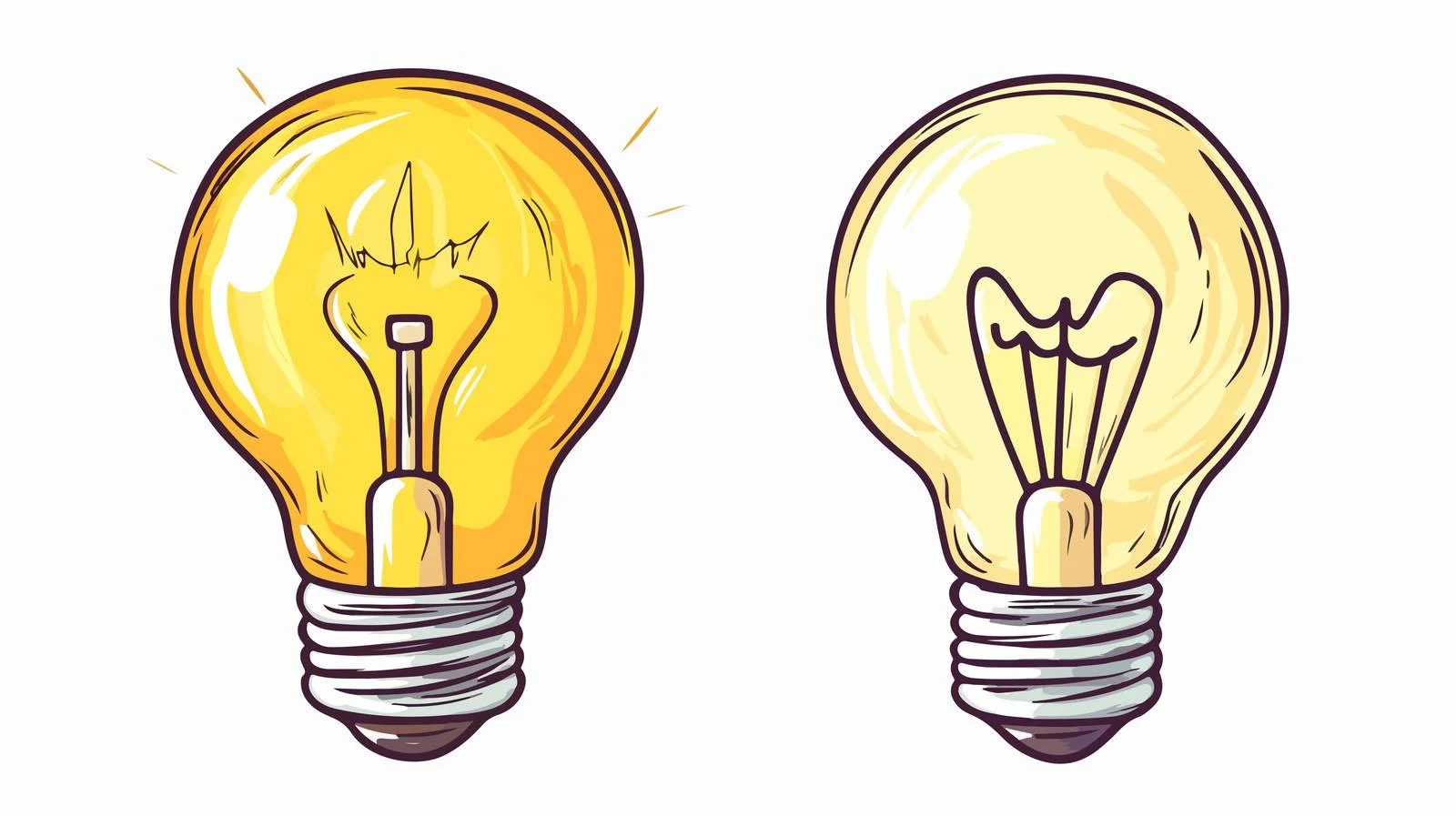 Colorful Cartoon Light Bulb Vector Illustration — free download from Dotvec