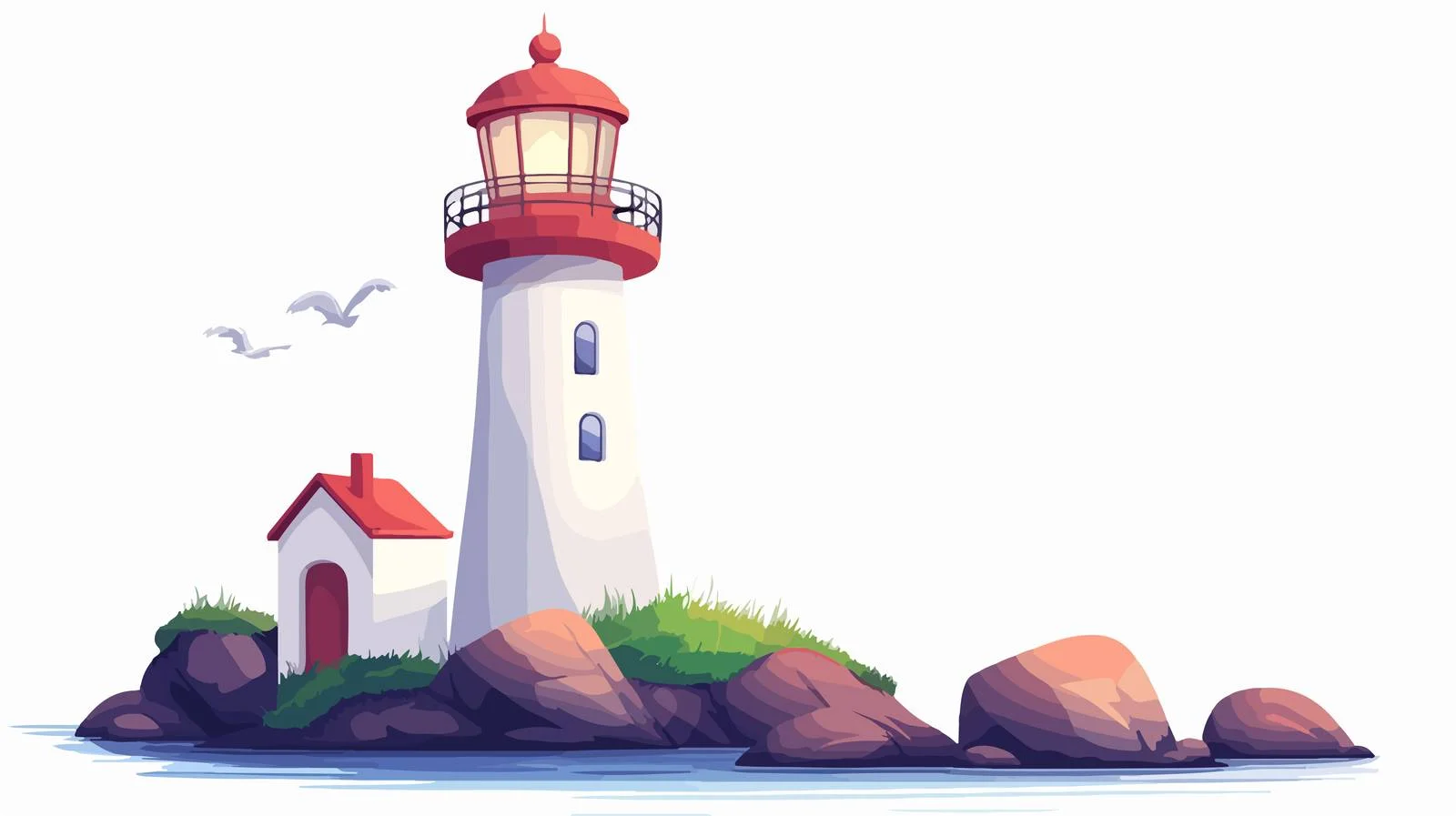 Cartoon Lighthouse Stock Vector Illustration — free download from Dotvec
