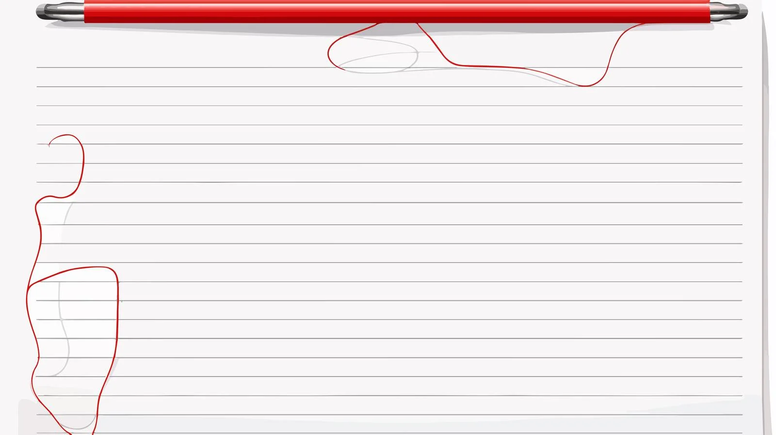 Cartoon Lined Paper with Paperclip — free download from Dotvec