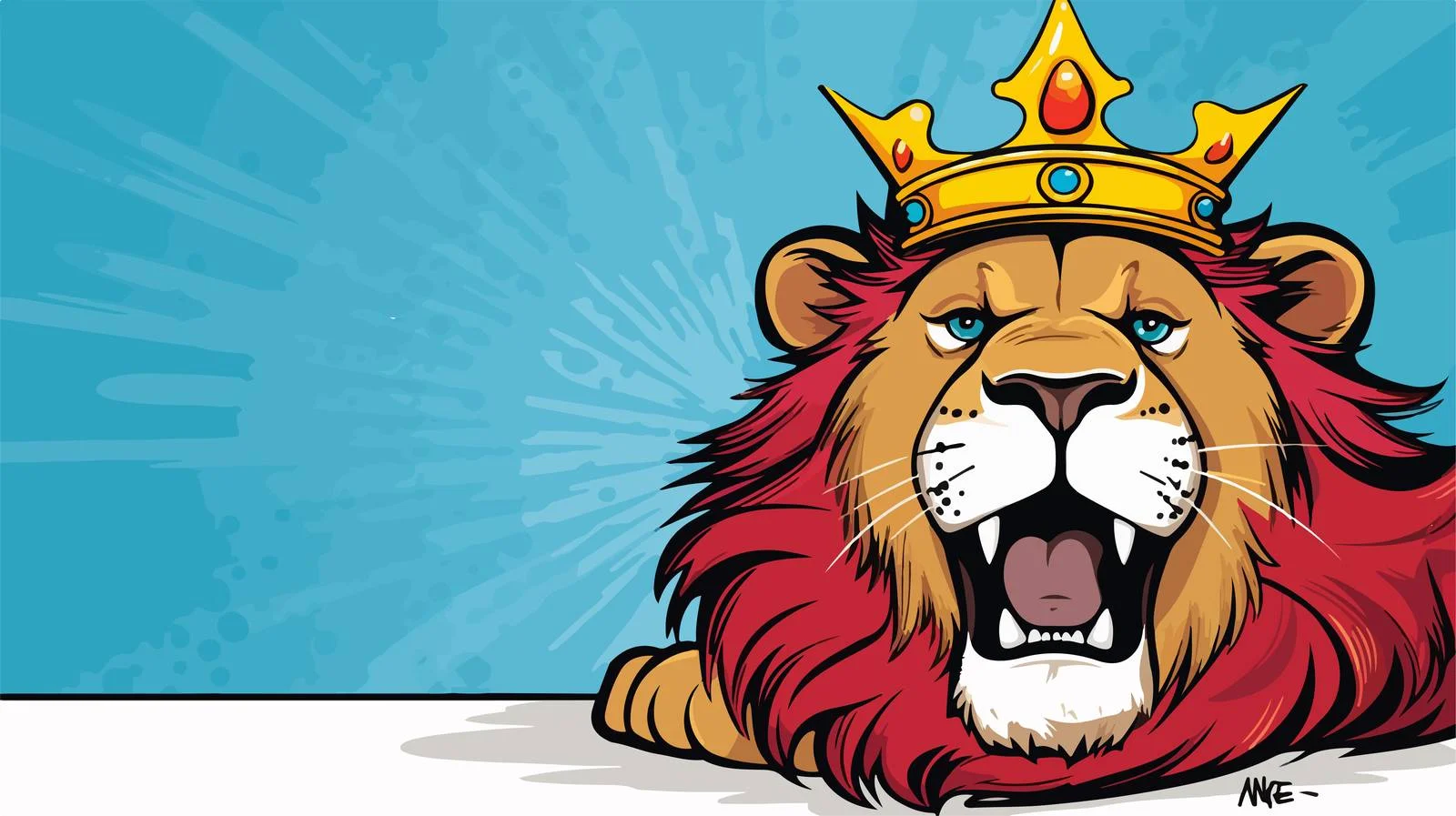 Regal Lion with Speech Bubble Illustration — free download from Dotvec