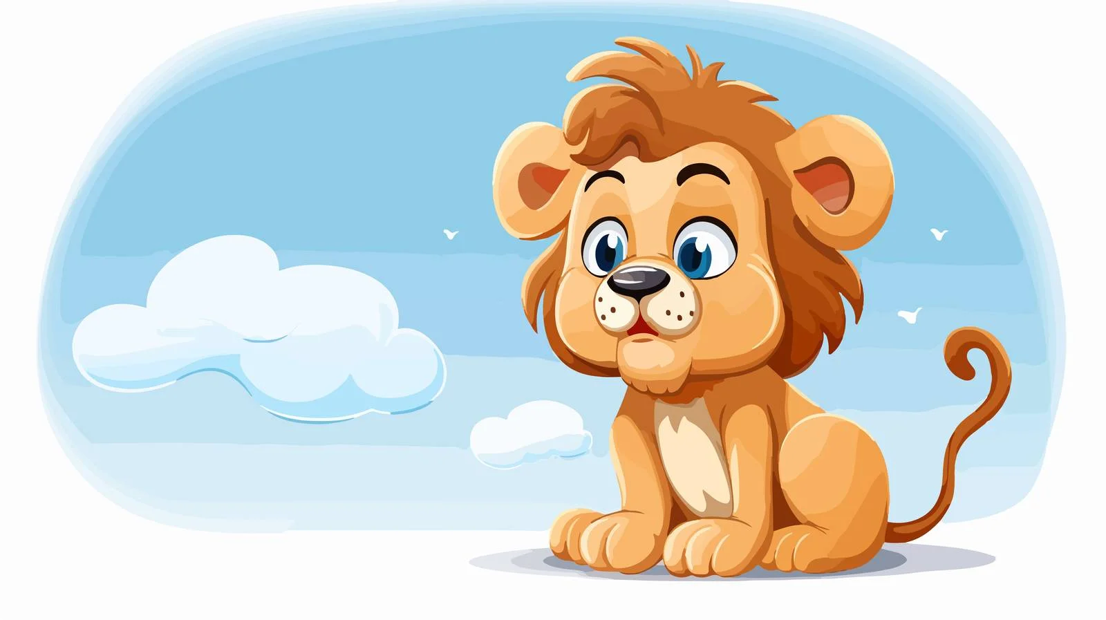 Cartoon Lion Thought Bubble Illustration — free download from Dotvec