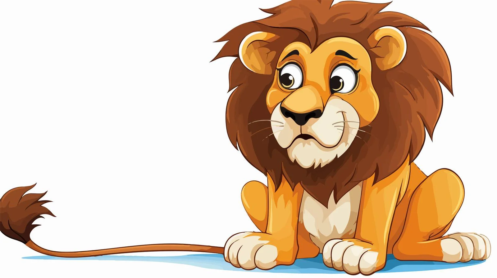 Thoughtful Cartoon Lion Vector Illustration — free download from Dotvec