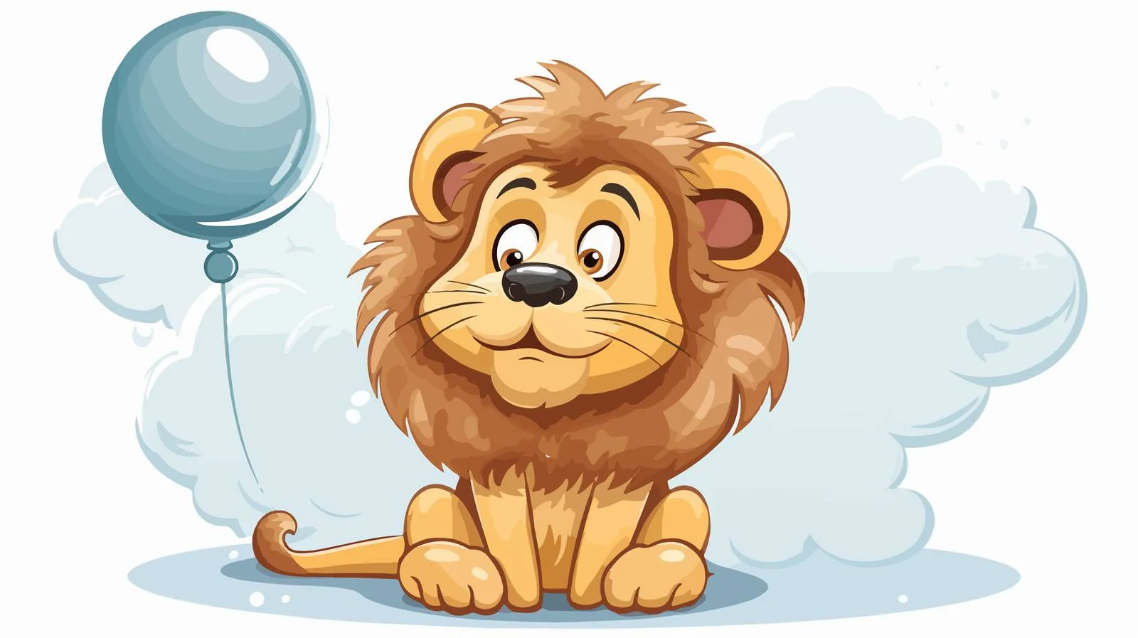 Cartoon Lion Thought Bubble Vector Illustration — free download from Dotvec