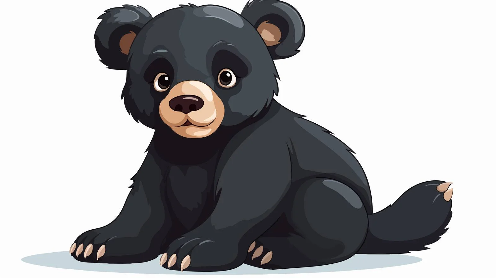 Adorable Black Bear Vector Illustration — free download from Dotvec