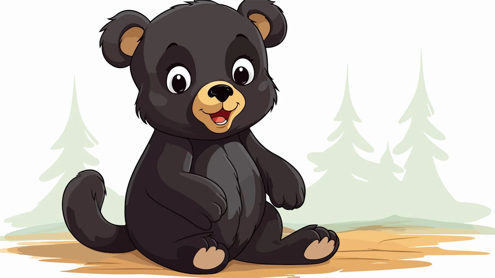 Cute Black Bear Vector Illustration — free download from Dotvec