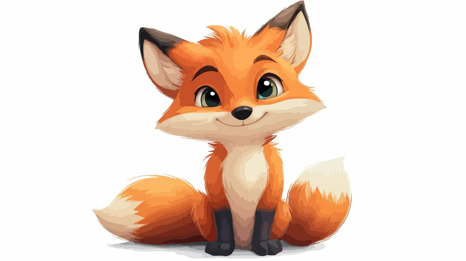 Cute Little Fox Cartoon Illustration — free download from Dotvec