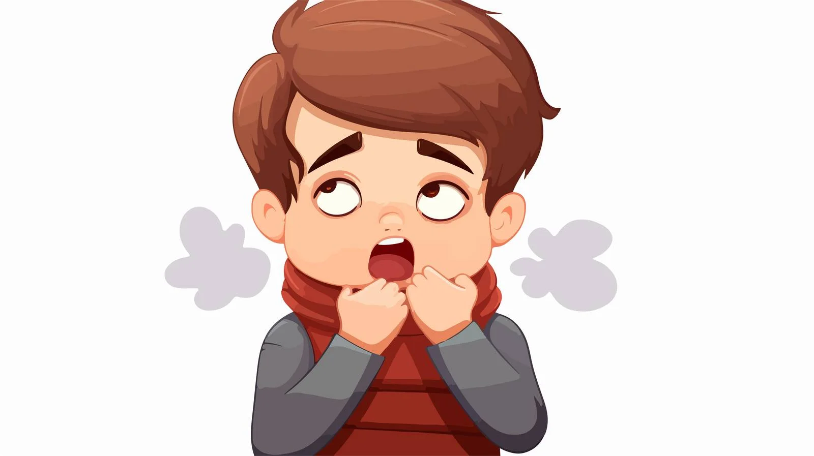 Child Coughing Cartoon Illustration — free download from Dotvec
