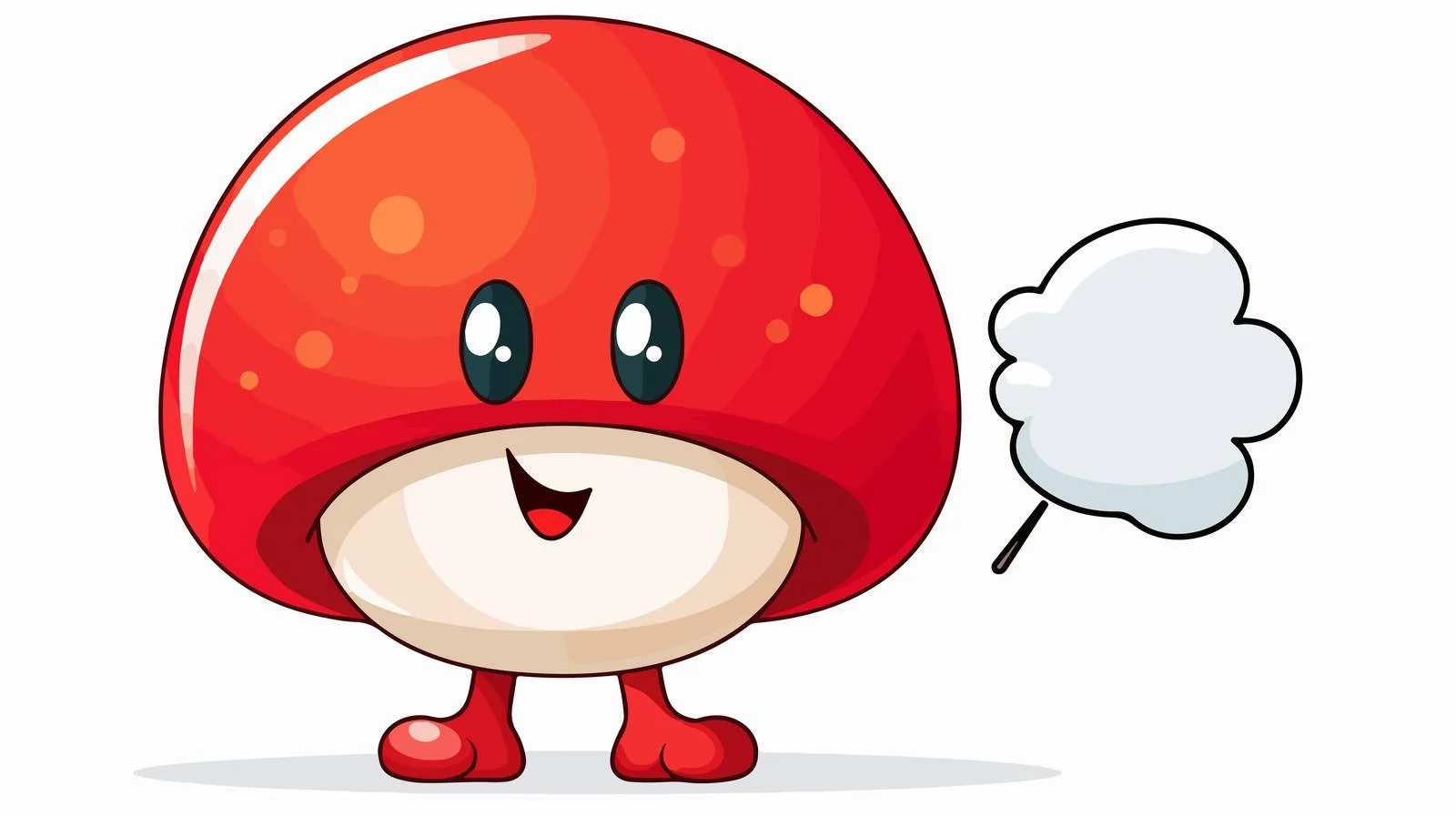 Cartoon Mushroom Man Speech Bubble Illustration — free download from Dotvec