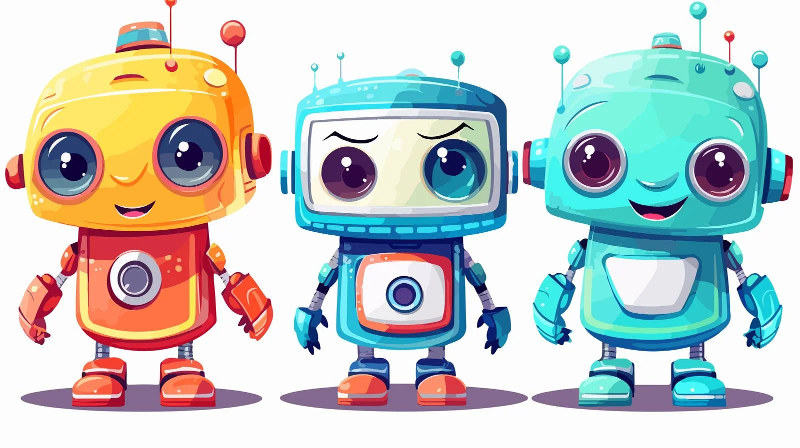 Cute Robot Character Illustration — free download from Dotvec