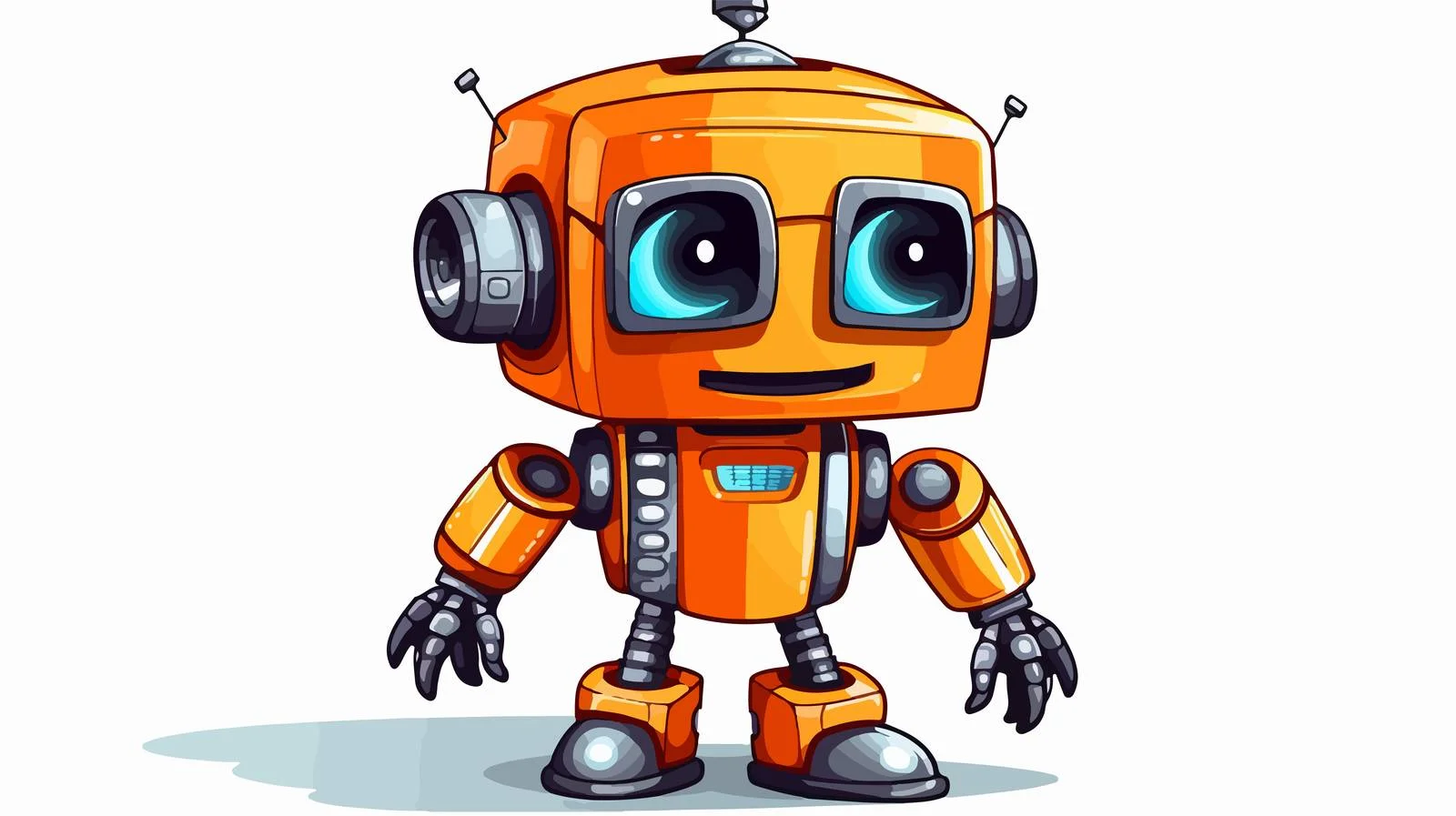 Adorable Cartoon Robot Illustration — free download from Dotvec