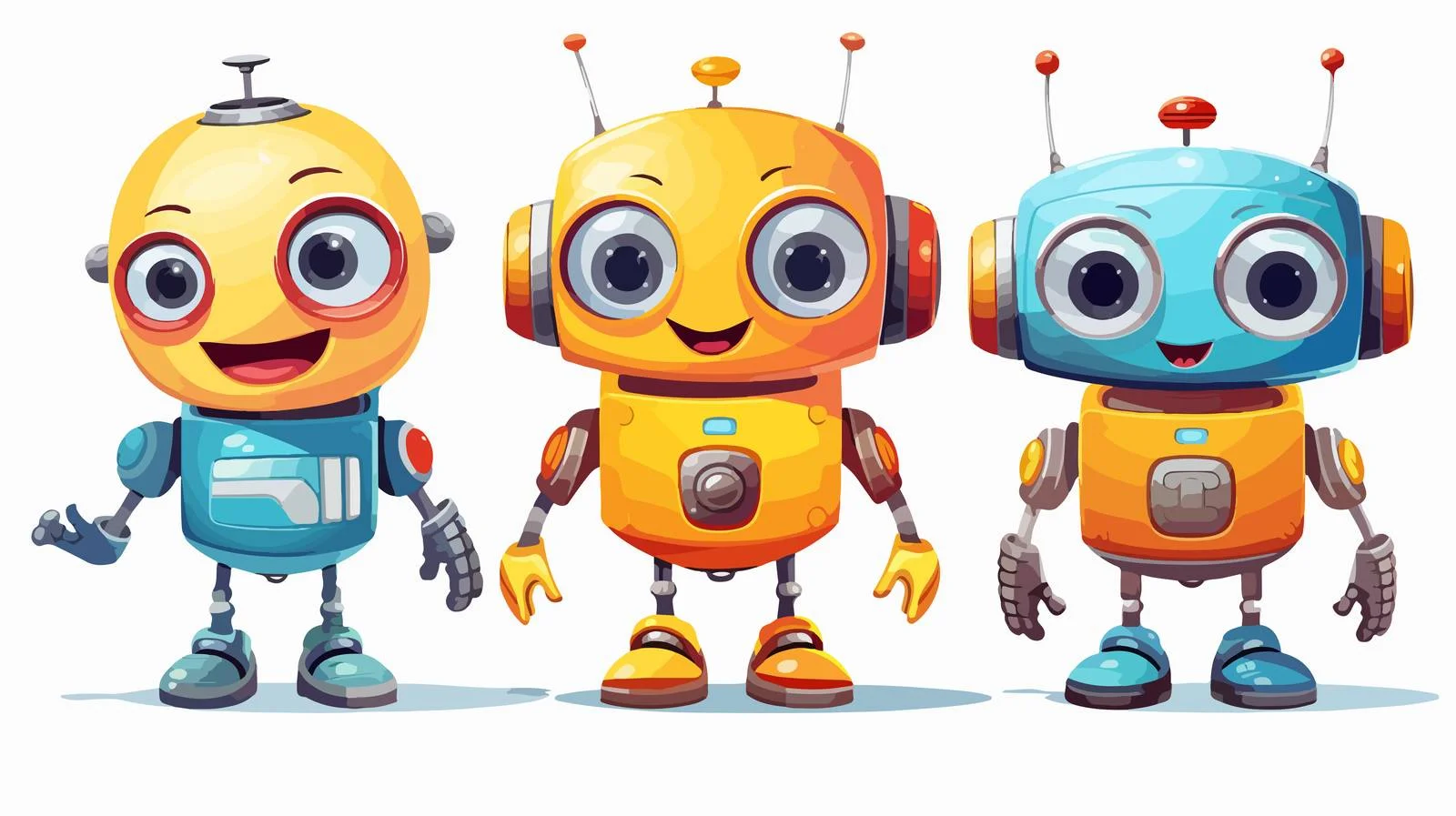 Adorable Cartoon Robot Character Vector Illustration — free download from Dotvec