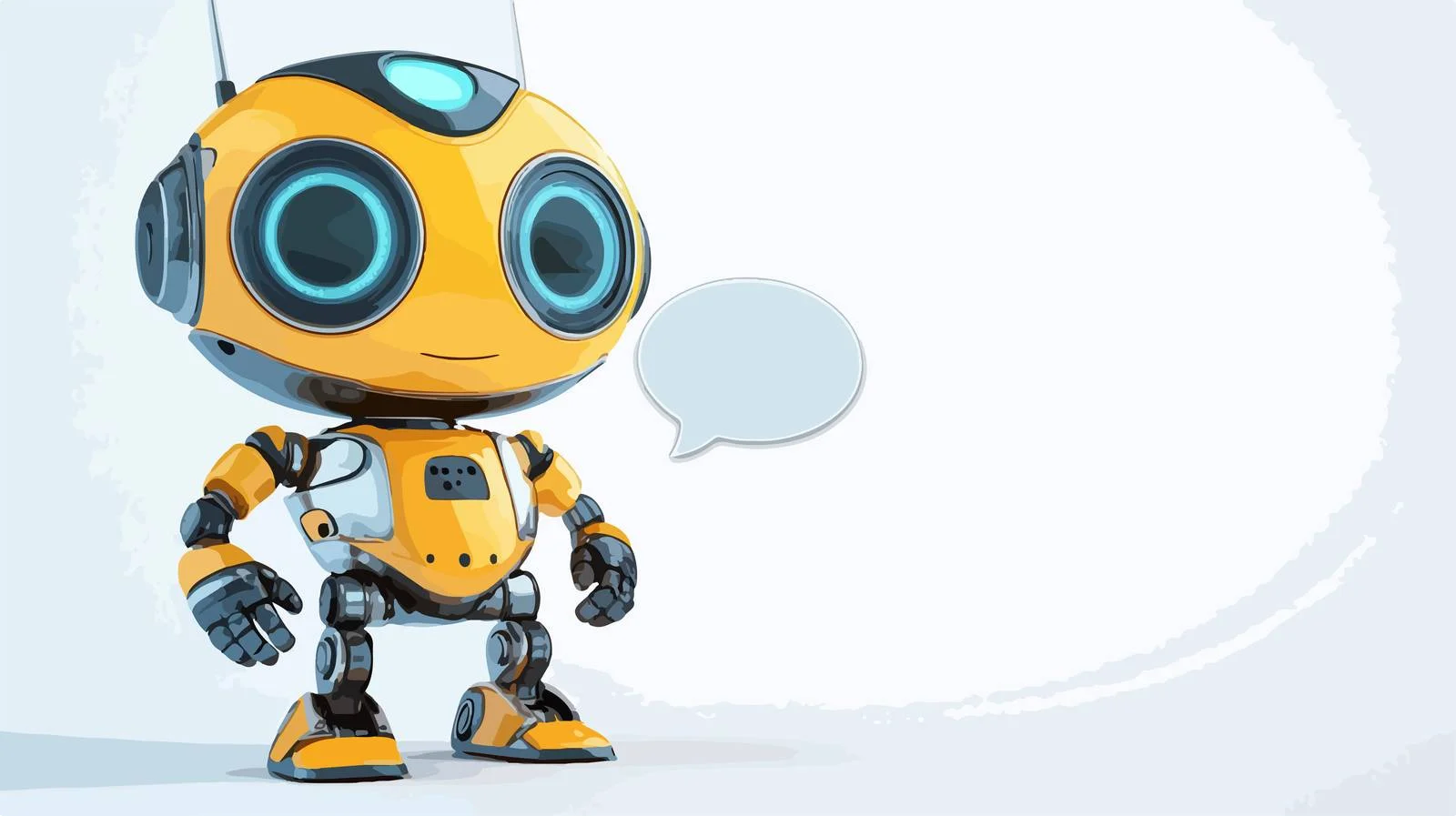 Charming Robot with Speech Bubble — free download from Dotvec