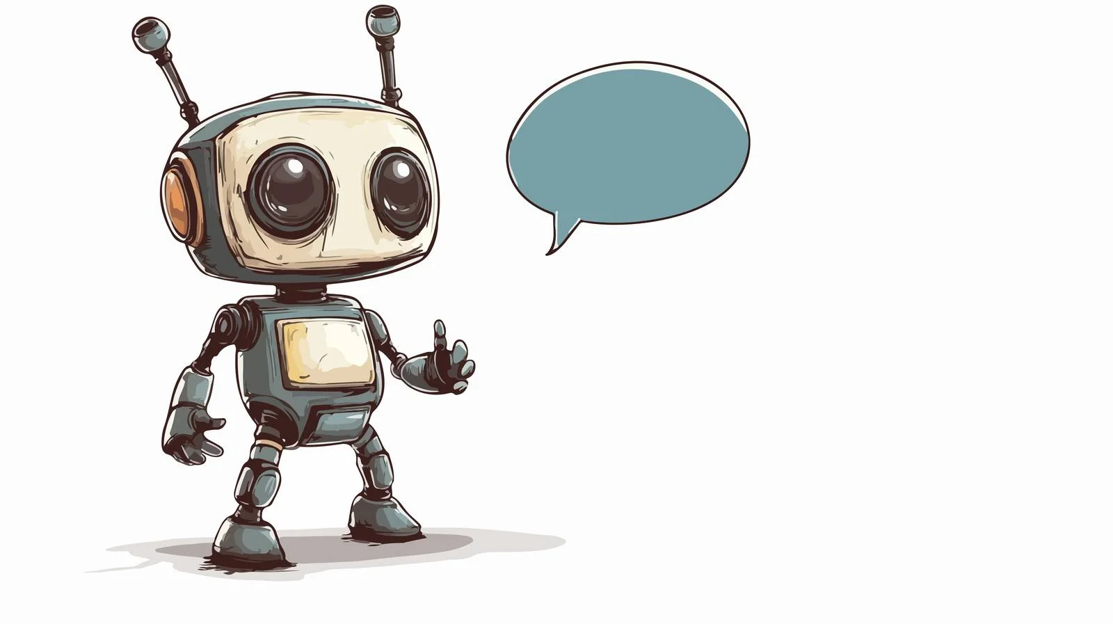 Cute Robot with Speech Bubble Vector — free download from Dotvec