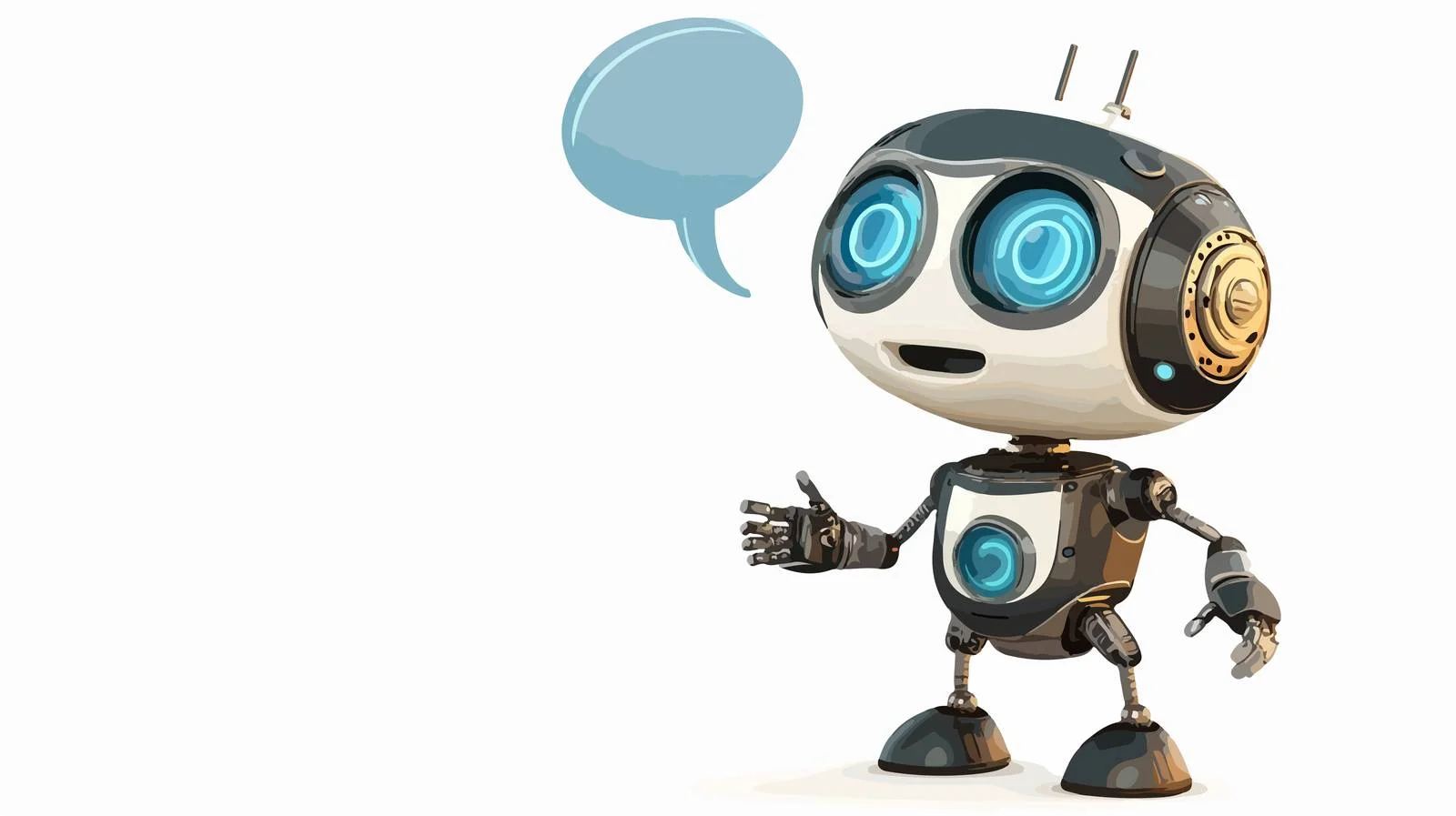 Cute Robot with Speech Bubble Vector — free download from Dotvec