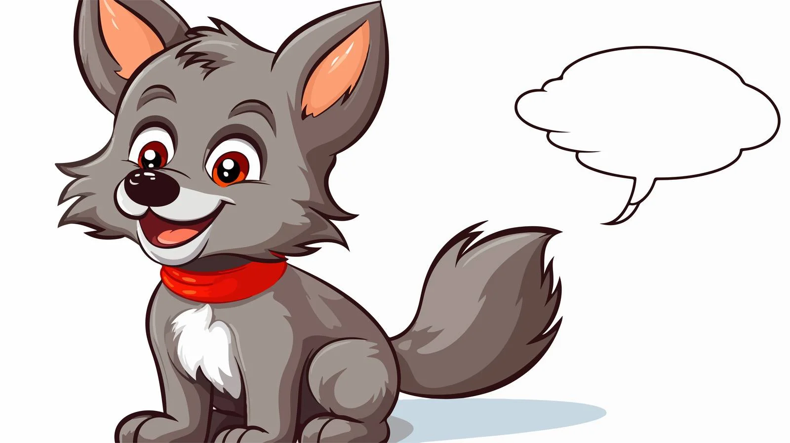 Cute Wolf Speech Bubble Illustration — free download from Dotvec