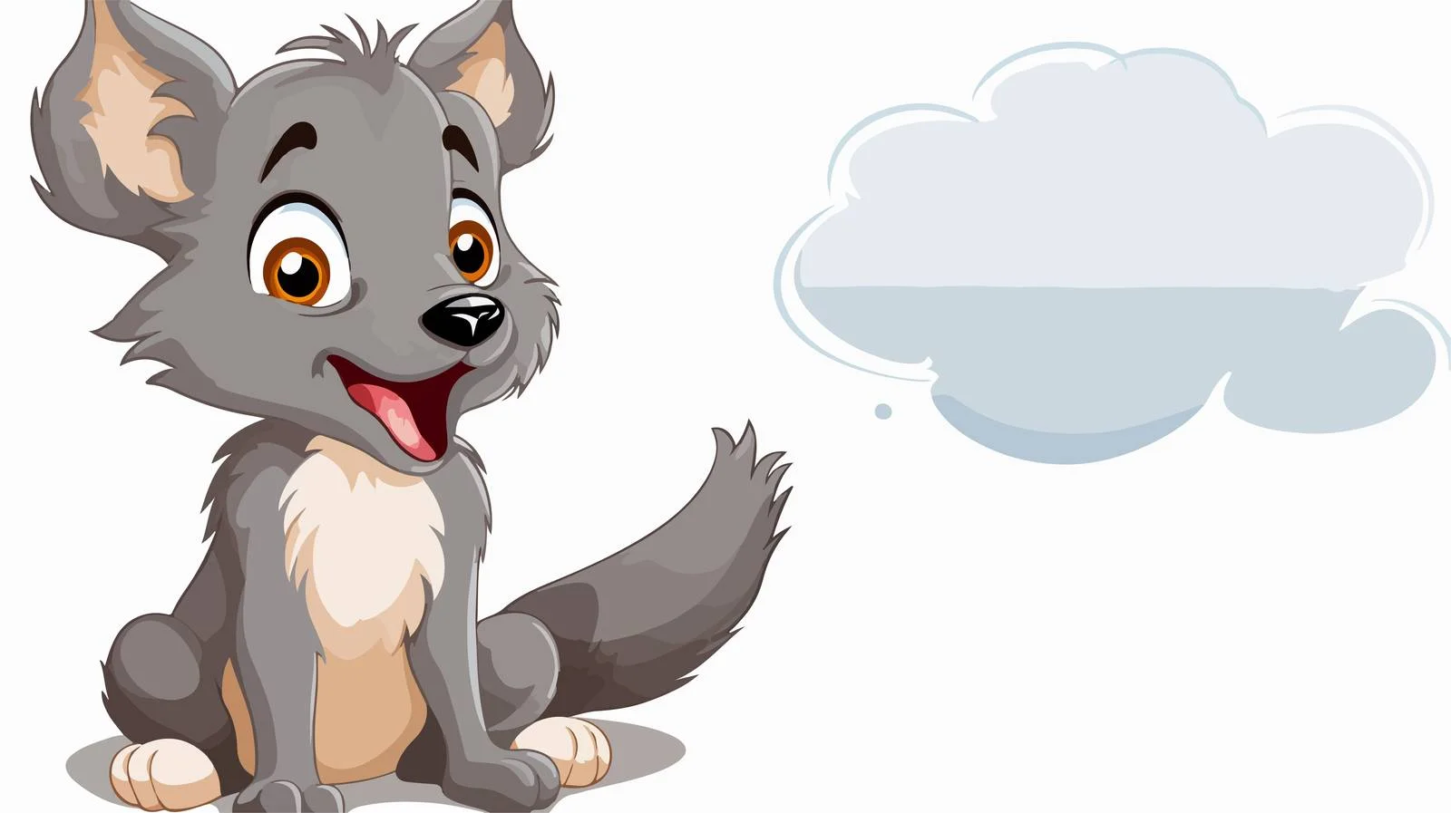 Adorable Wolf Speech Bubble Illustration — free download from Dotvec