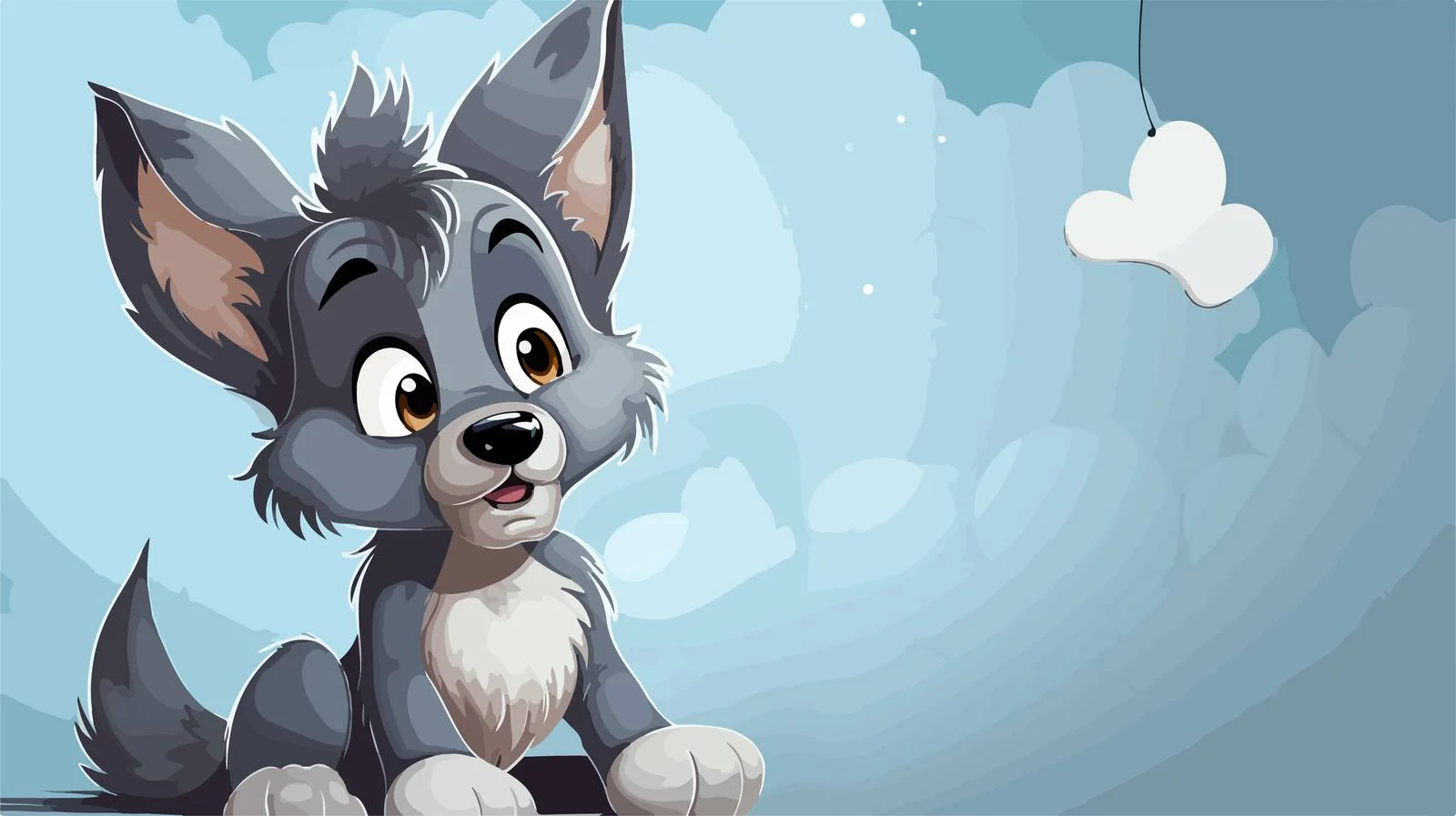 Curious Wolf with Thought Bubble — free download from Dotvec