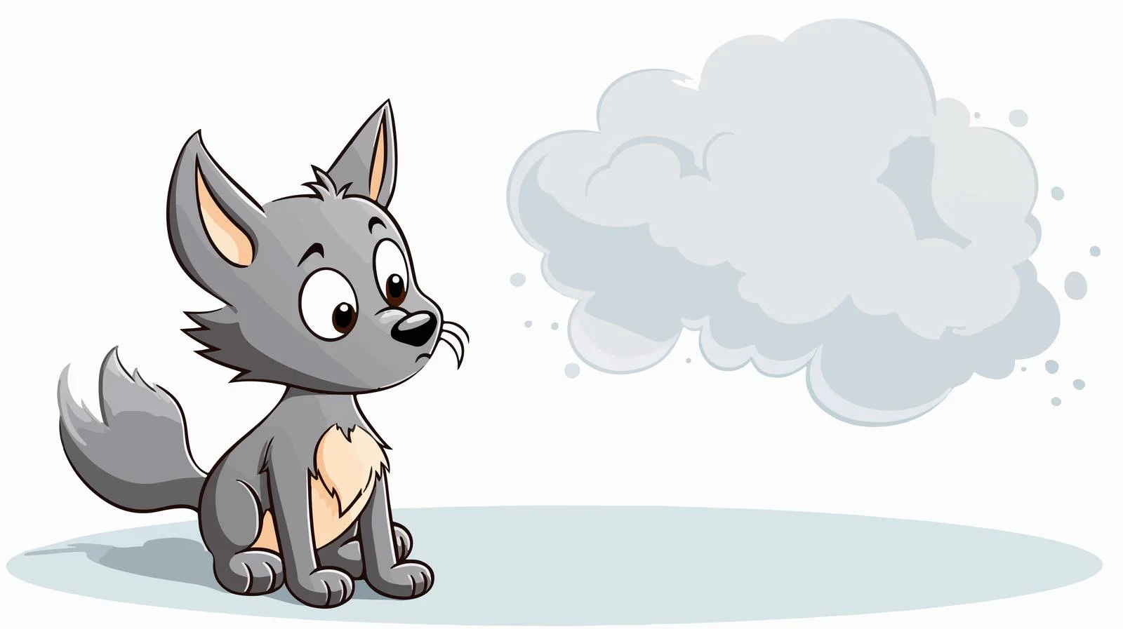 Cute Wolf With Thought Bubble Vector — free download from Dotvec