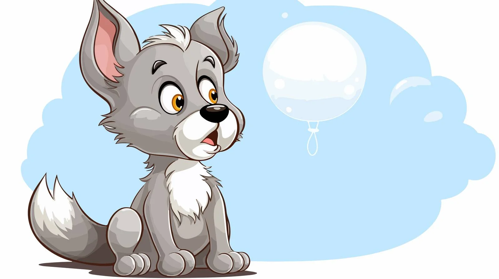 Cute Cartoon Wolf with Thought Bubble — free download from Dotvec
