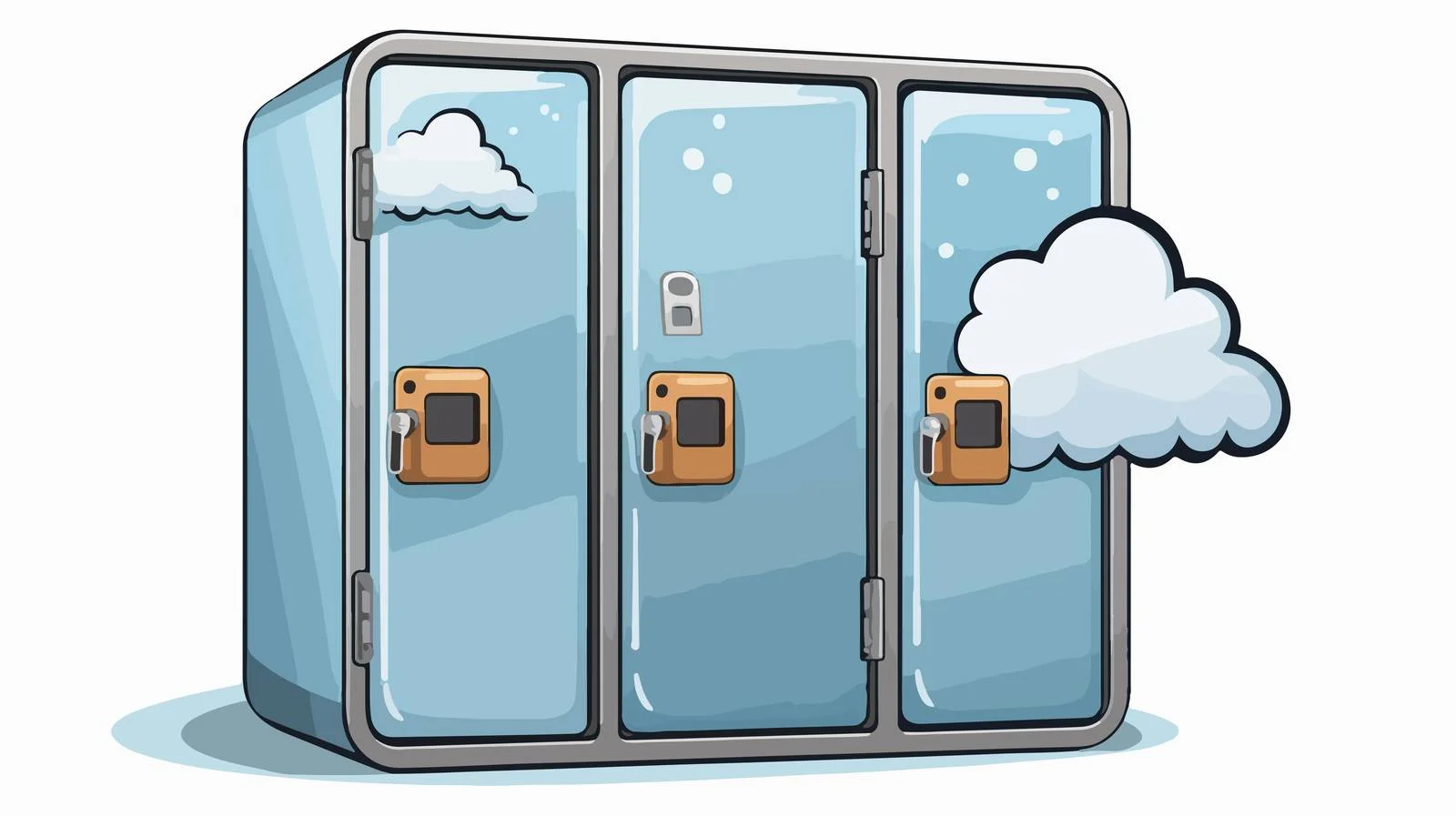 Cartoon Locker with Speech Bubble Illustration — free download from Dotvec