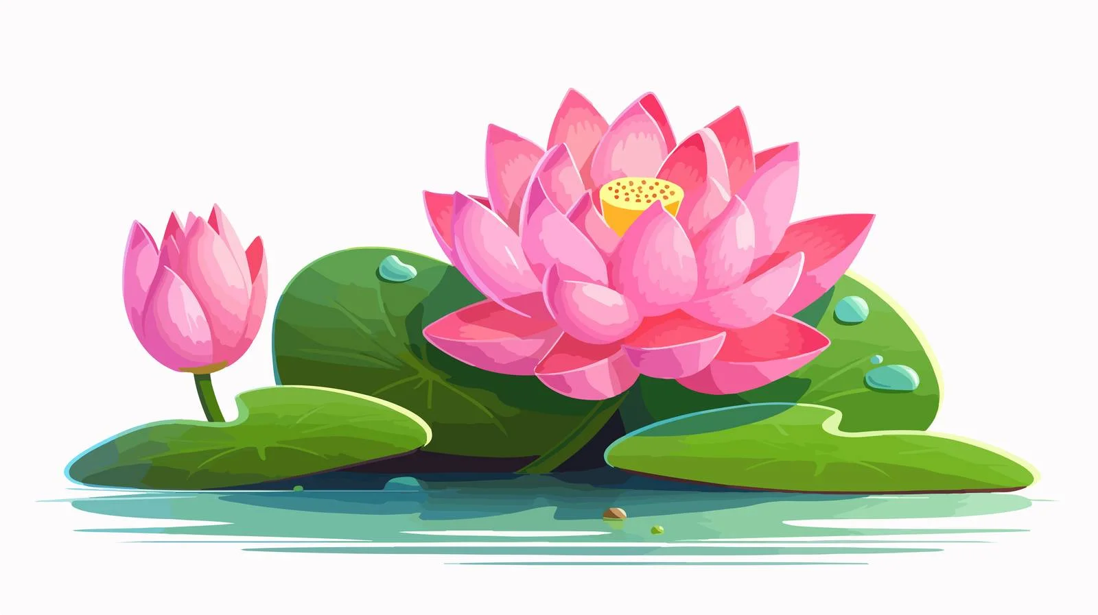 Comic Lotus Mascot Vector Illustration — free download from Dotvec
