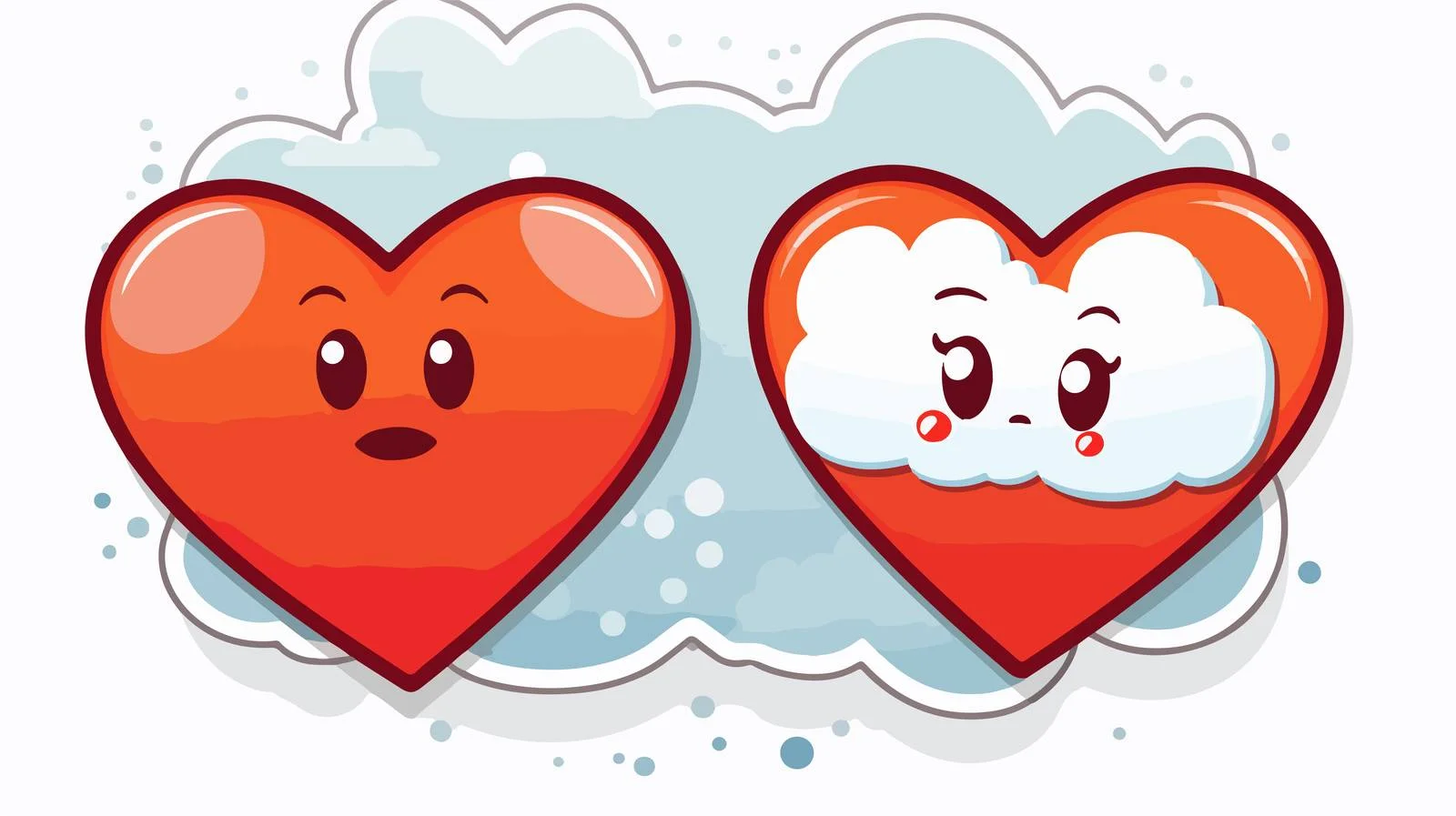 Cartoon Love Hearts Print — free download from Dotvec