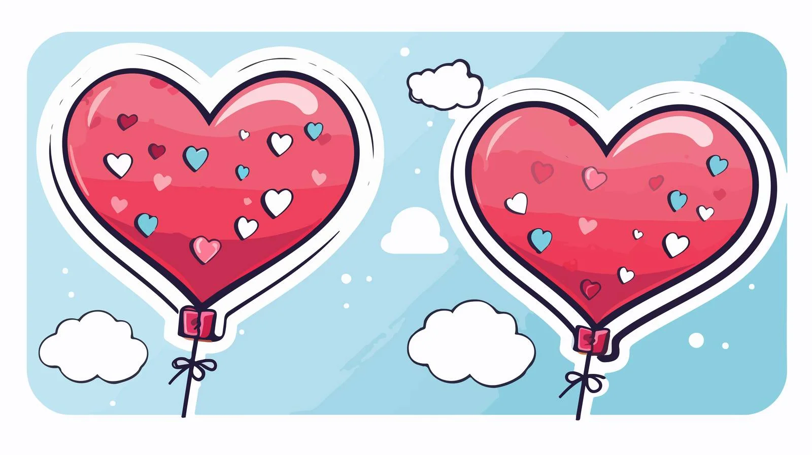 Cartoon Love Hearts Print — free download from Dotvec