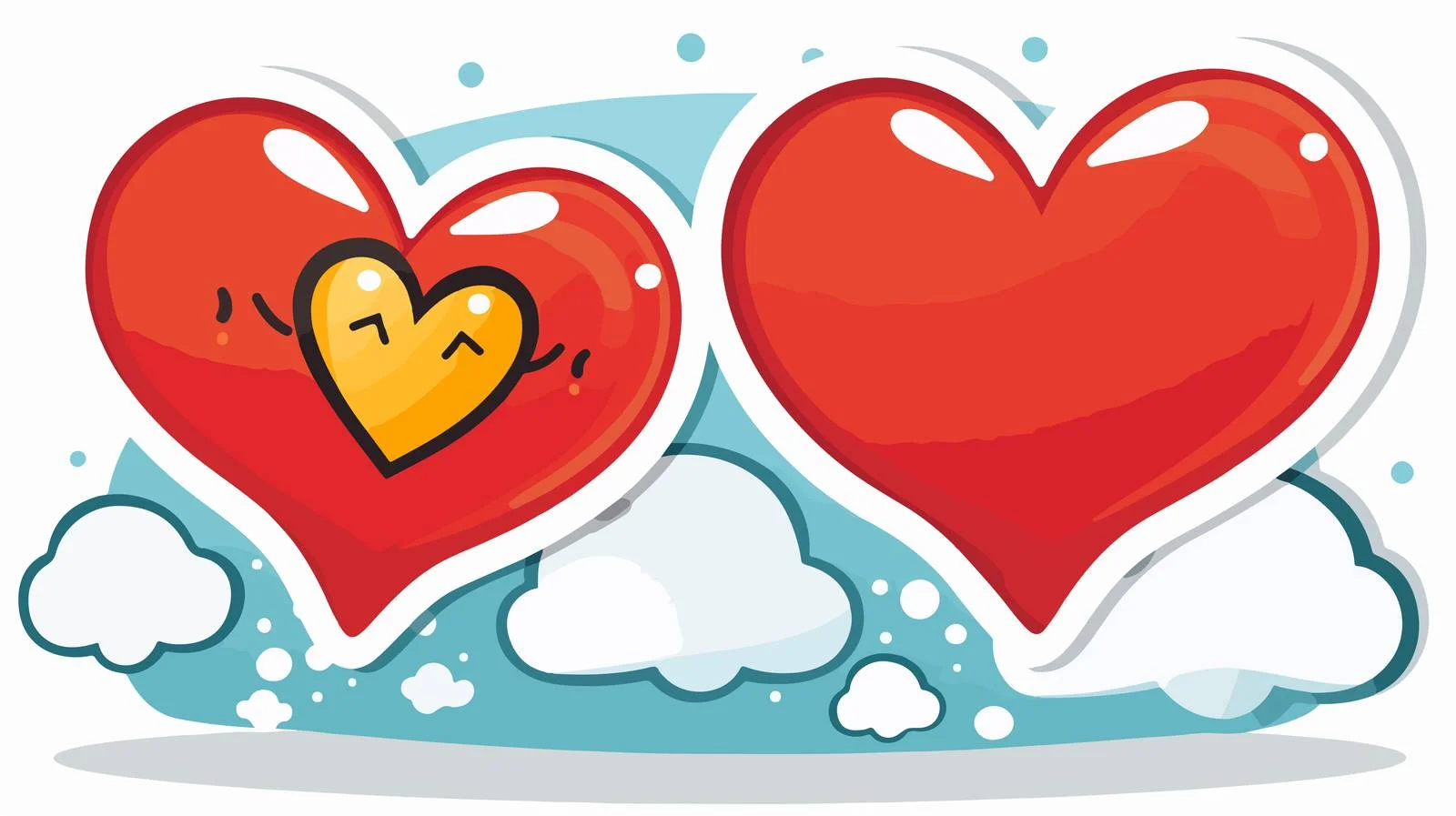 Cartoon Love Hearts Print — free download from Dotvec