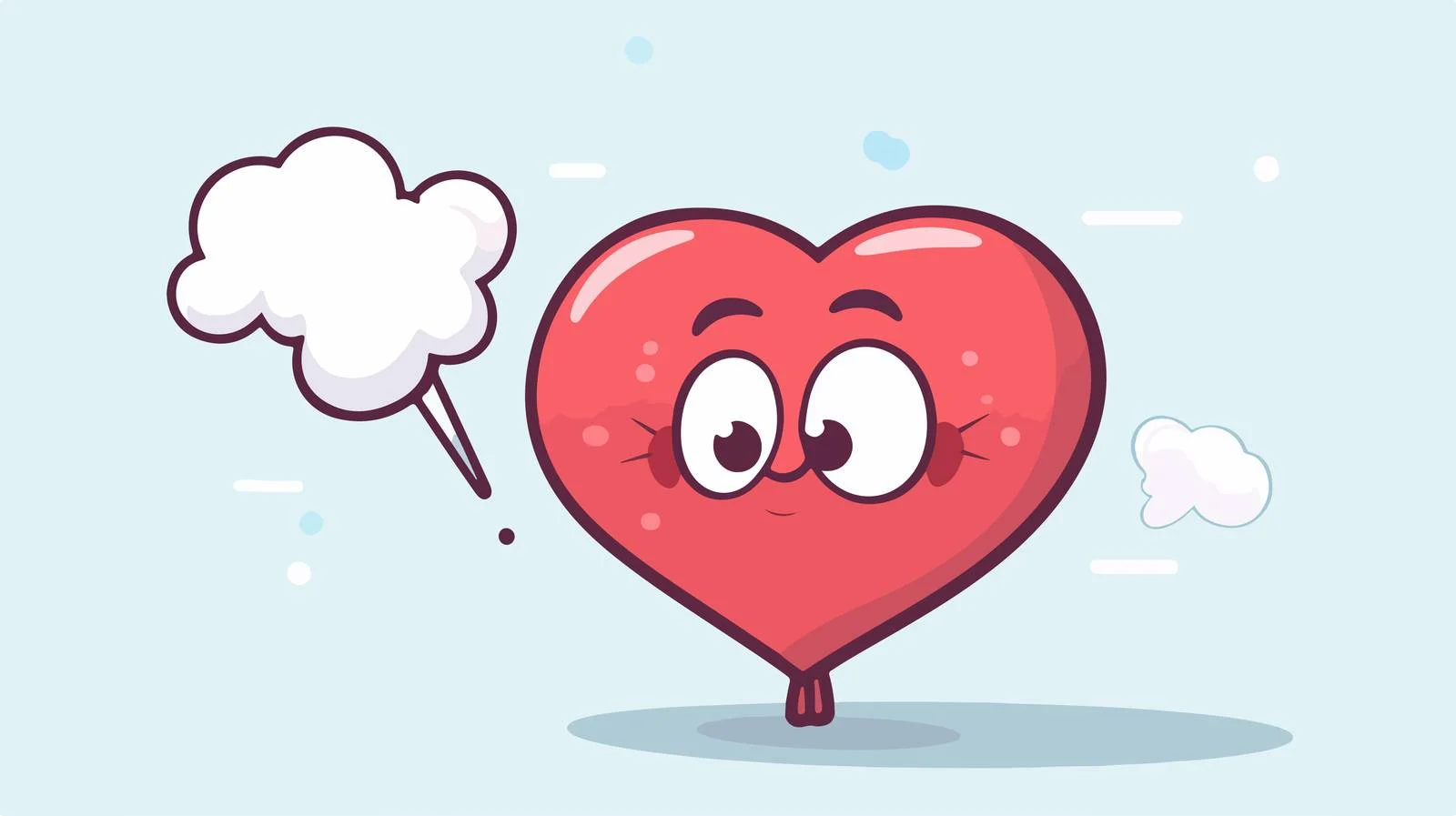 Illustration: Love-Sick Heart with Thought Bubble — free download from Dotvec