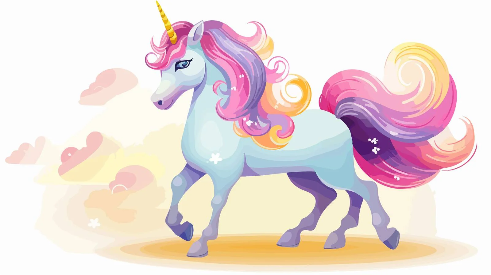 Magical Unicorn Cartoon Illustration — free download from Dotvec