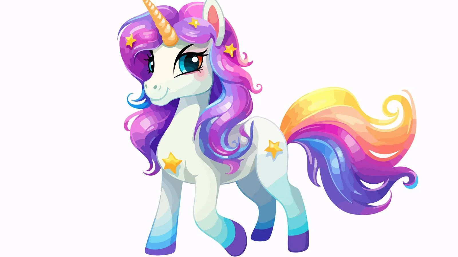 Enchanting Cartoon Magic Unicorn Vector Illustration — free download from Dotvec