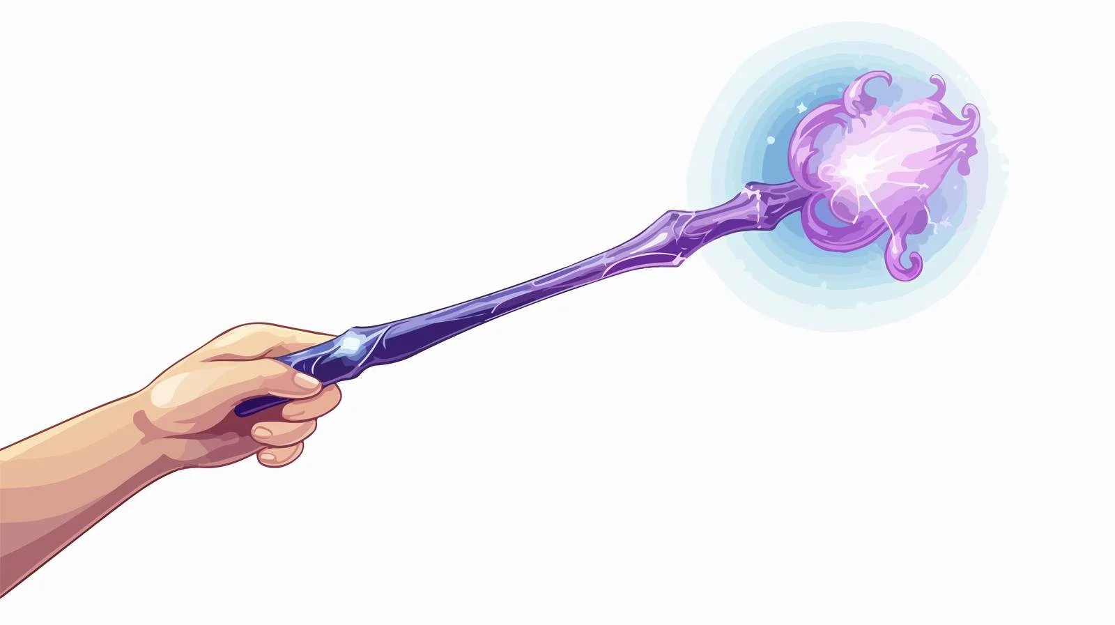 Magical Wand Spell Casting Vector Illustration — free download from Dotvec