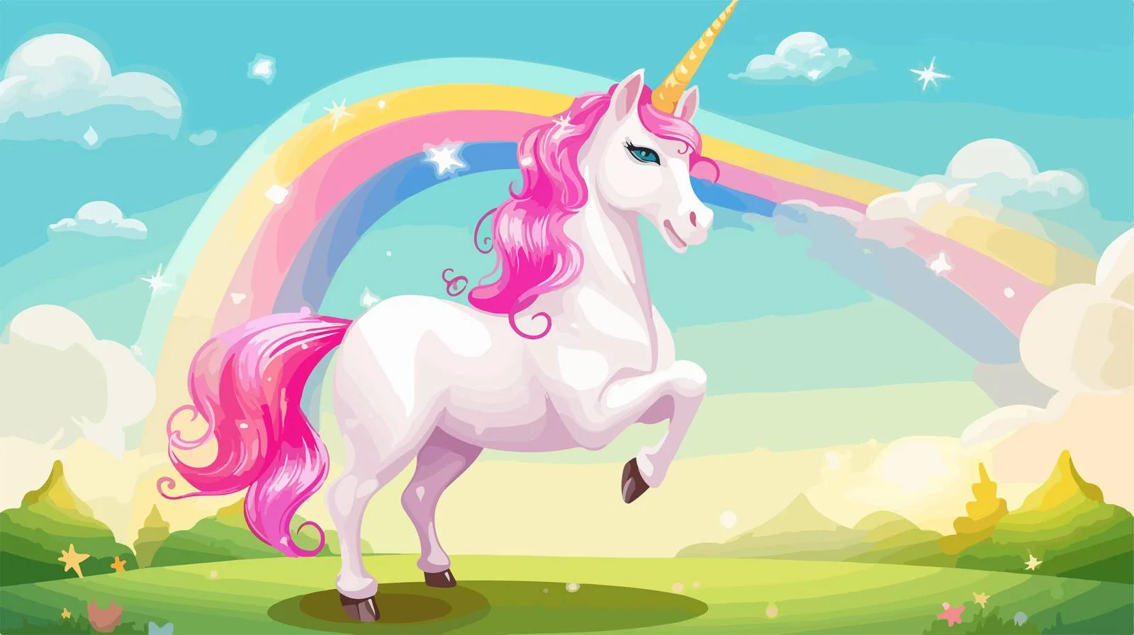 Enchanting Unicorn Vector Illustration — free download from Dotvec