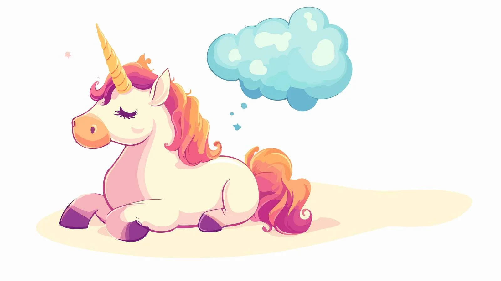 Enchanting Unicorn with Thought Bubble — free download from Dotvec