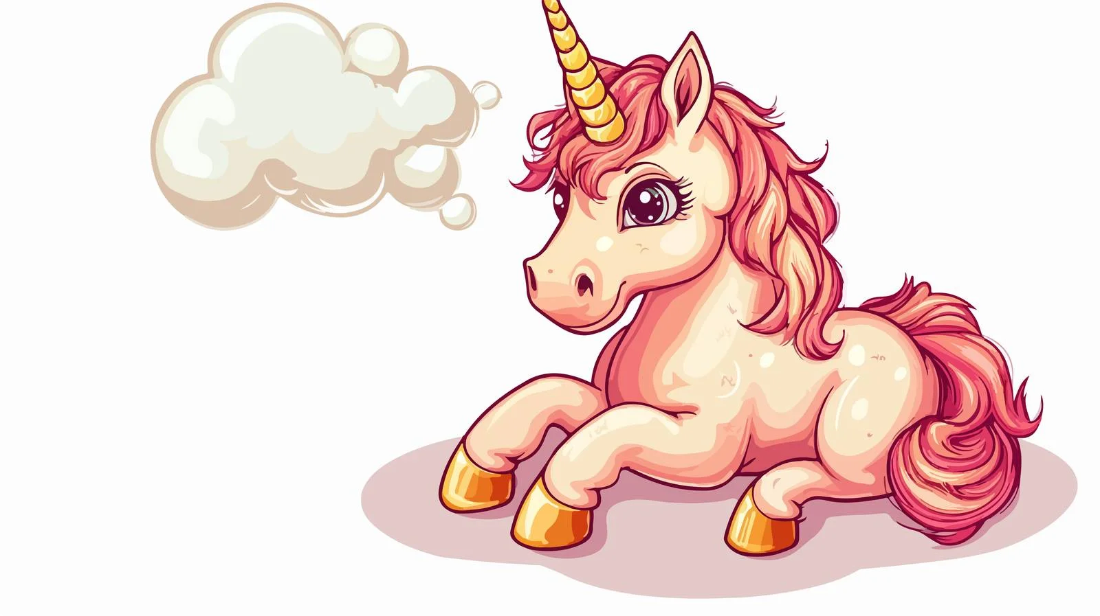 Enchanting Unicorn with Thought Bubble Illustration — free download from Dotvec