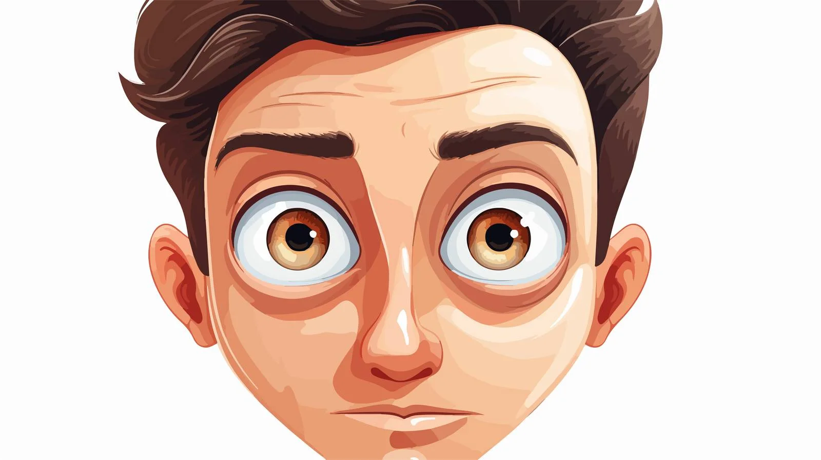 Illustration: Startled Cartoon Character with Bulging Eyes – free stunned image from Dotvec