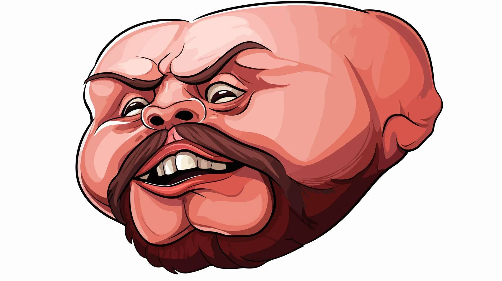 Cartoon Meat Head Vector Illustration — free download from Dotvec