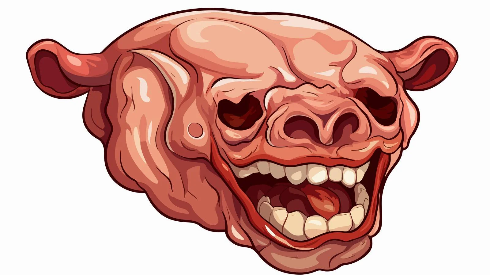 Cartoon Meat Head Vector Illustration — free download from Dotvec