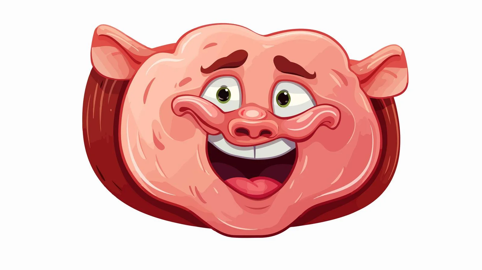 Cartoon Meat Head Vector Illustration — free download from Dotvec