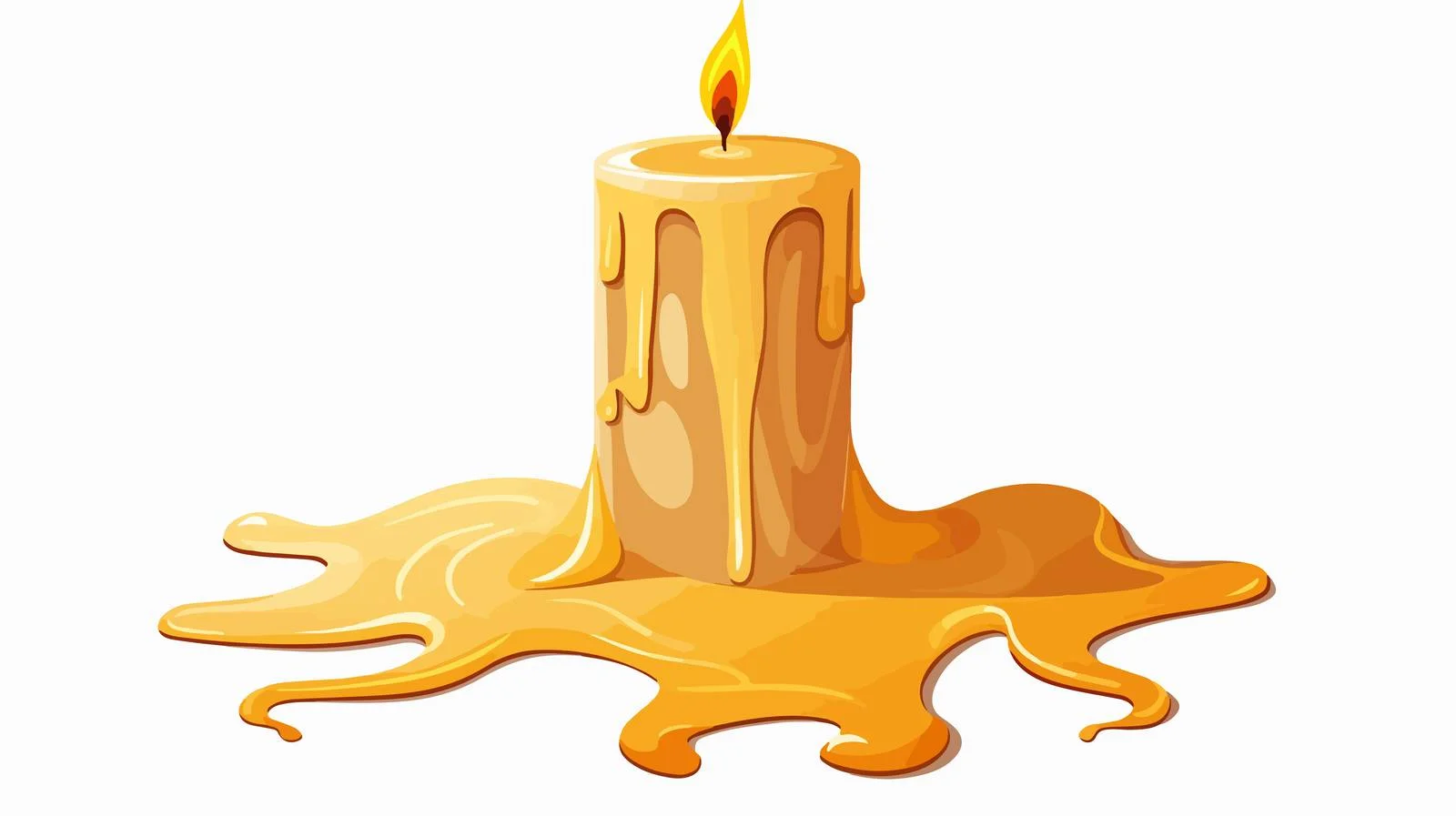 Cartoon Melting Candle Illustration — free download from Dotvec