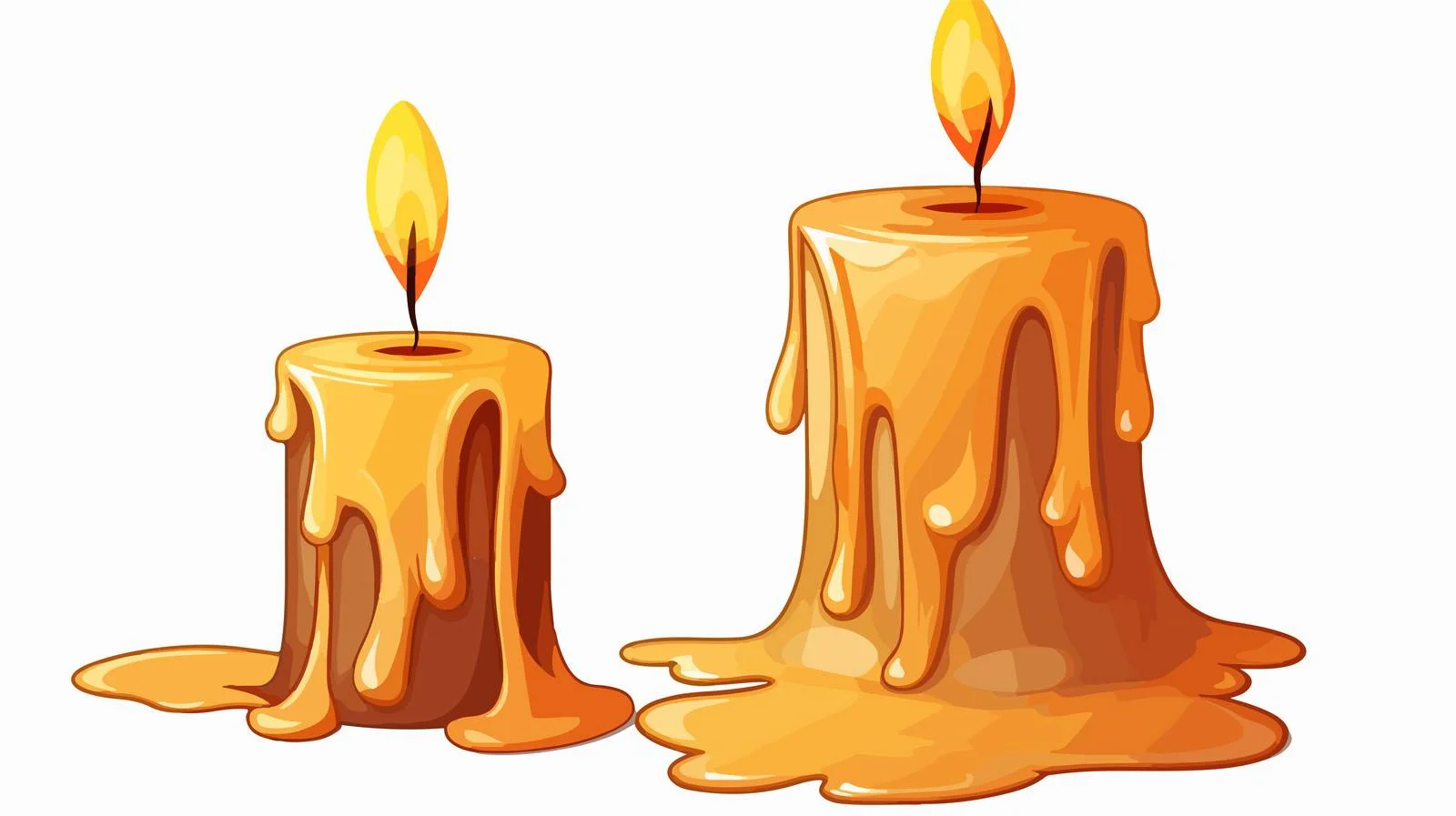 Cartoon Melting Candle Illustration — free download from Dotvec