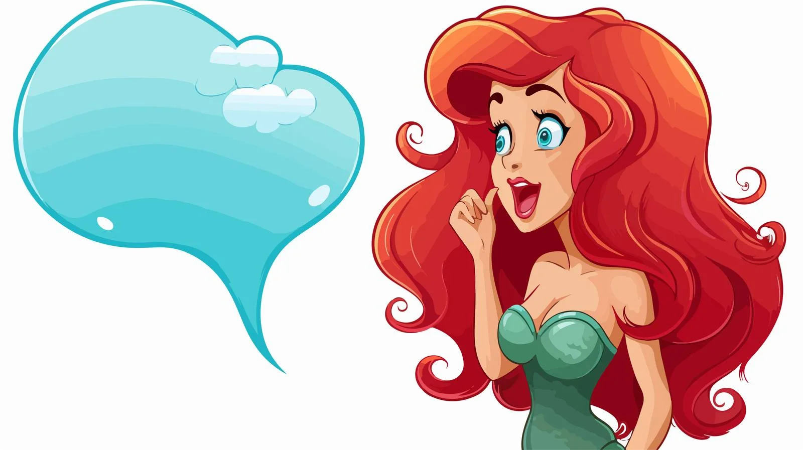 Mermaid Kiss Speech Bubble Cartoon Image — free download from Dotvec